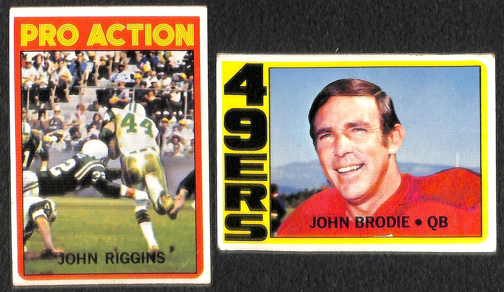 Lot Of 350 1971-72 Topps Football Cards w. John Brodie